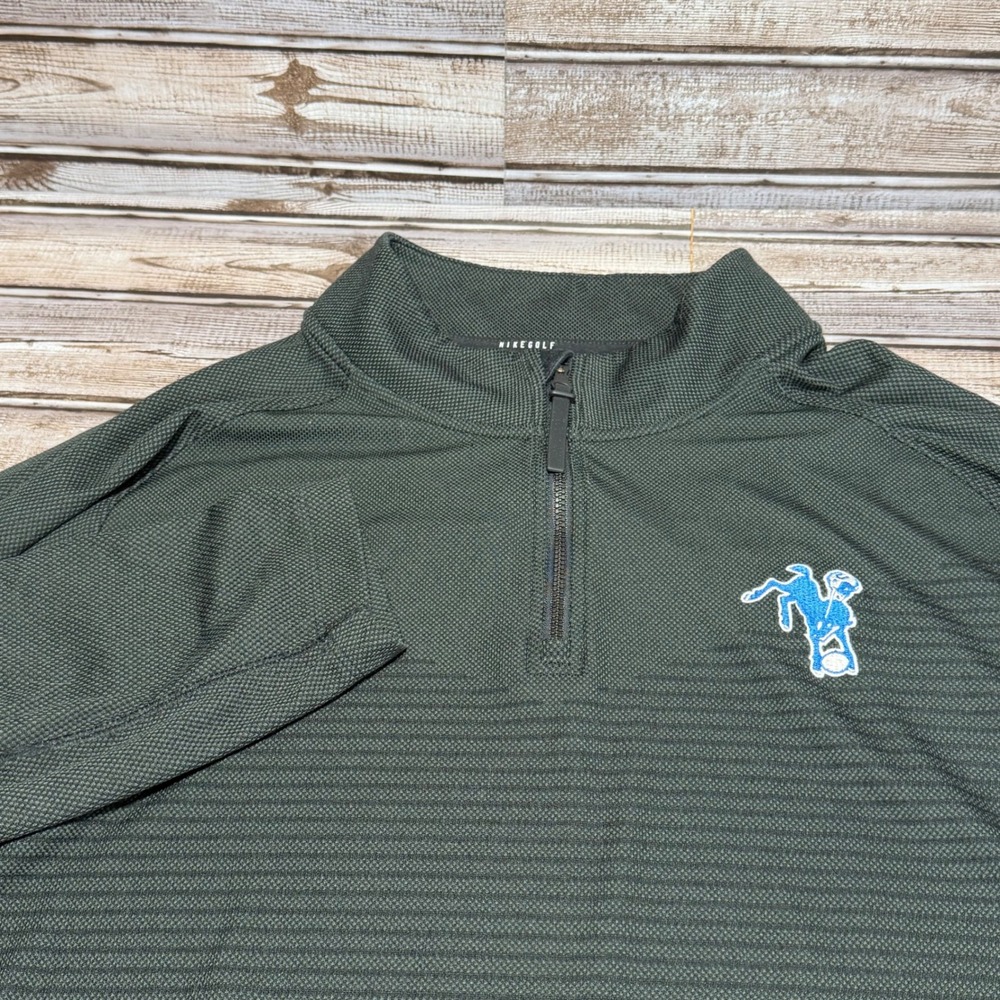 Nike Golf Dri-FIT Mens Quarter Zip Pullover Charcoal Grey Stripe XL See Pics
